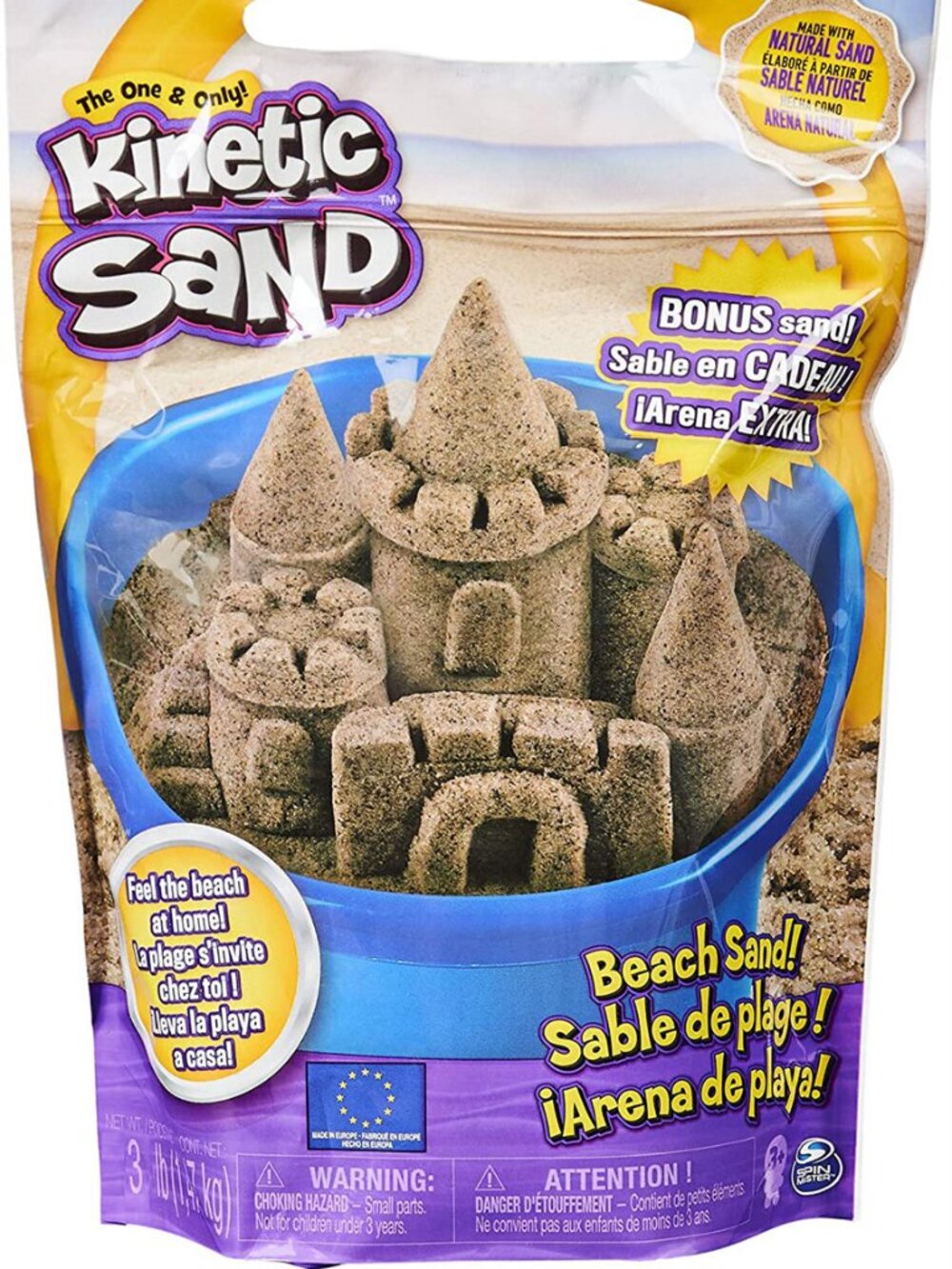 Brown Kinetic Sand Beach Bag Made with Natural Sand 3 LB 1.36 kg